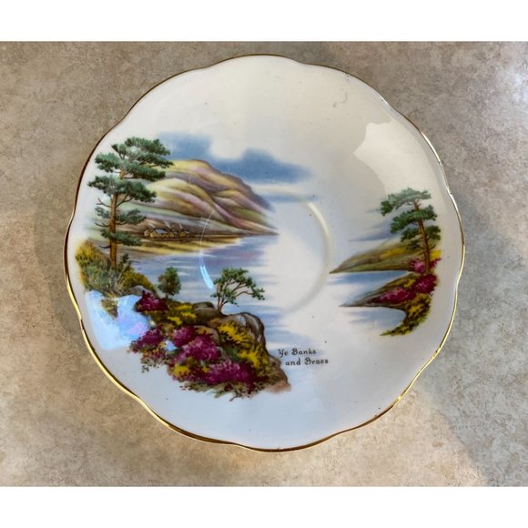 Queen Anne Ye Banks And Braes Bone China Tea Cup And Saucer Set - Picture 8 of 10